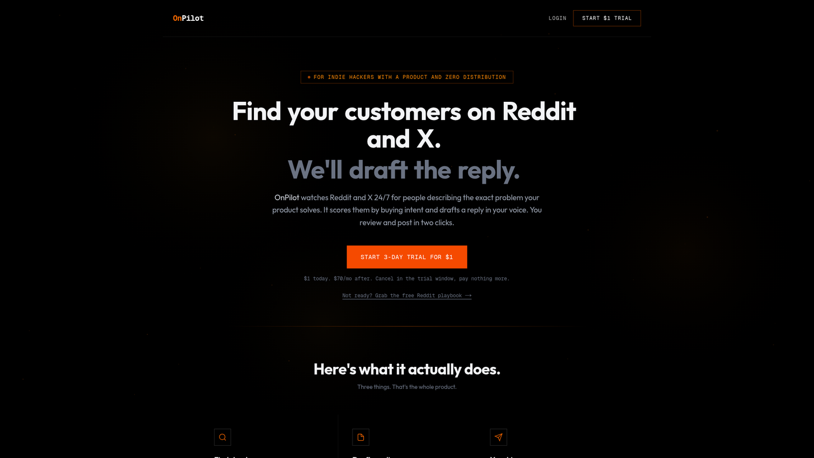 OnPilot Review - Homepage Screenshot