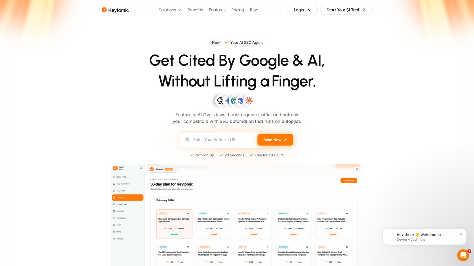 Keytomic Review - Homepage Screenshot