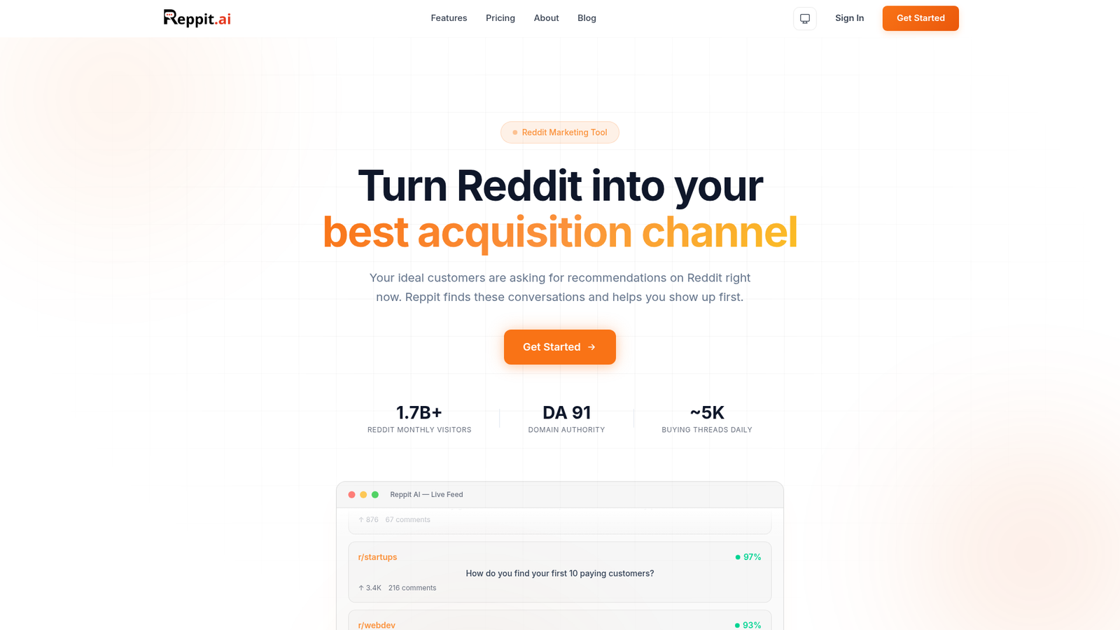 ReppitAI - Homepage Screenshot