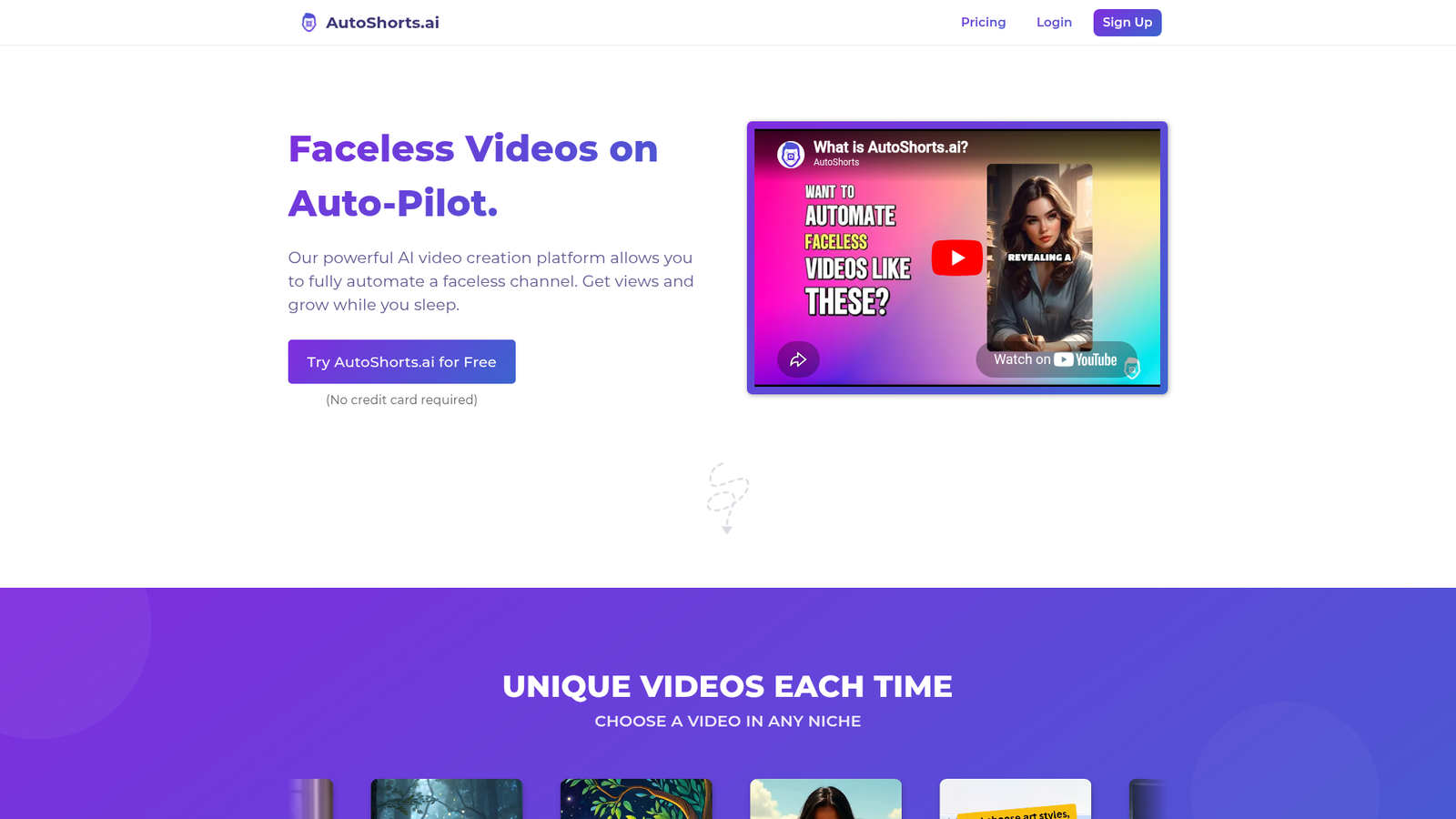 AutoShorts.ai - Homepage Screenshot