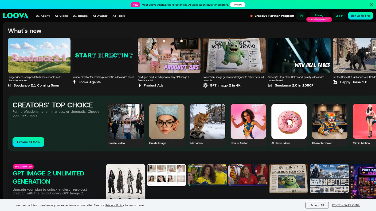 Loova - Homepage Screenshot