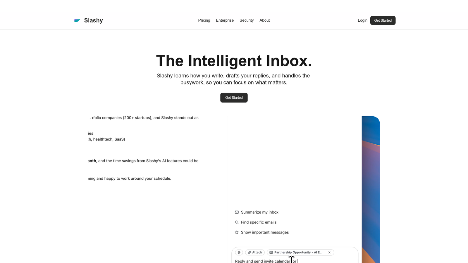 Slashy - Homepage Screenshot