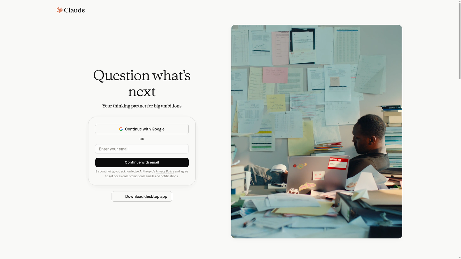 Claude - Homepage Screenshot