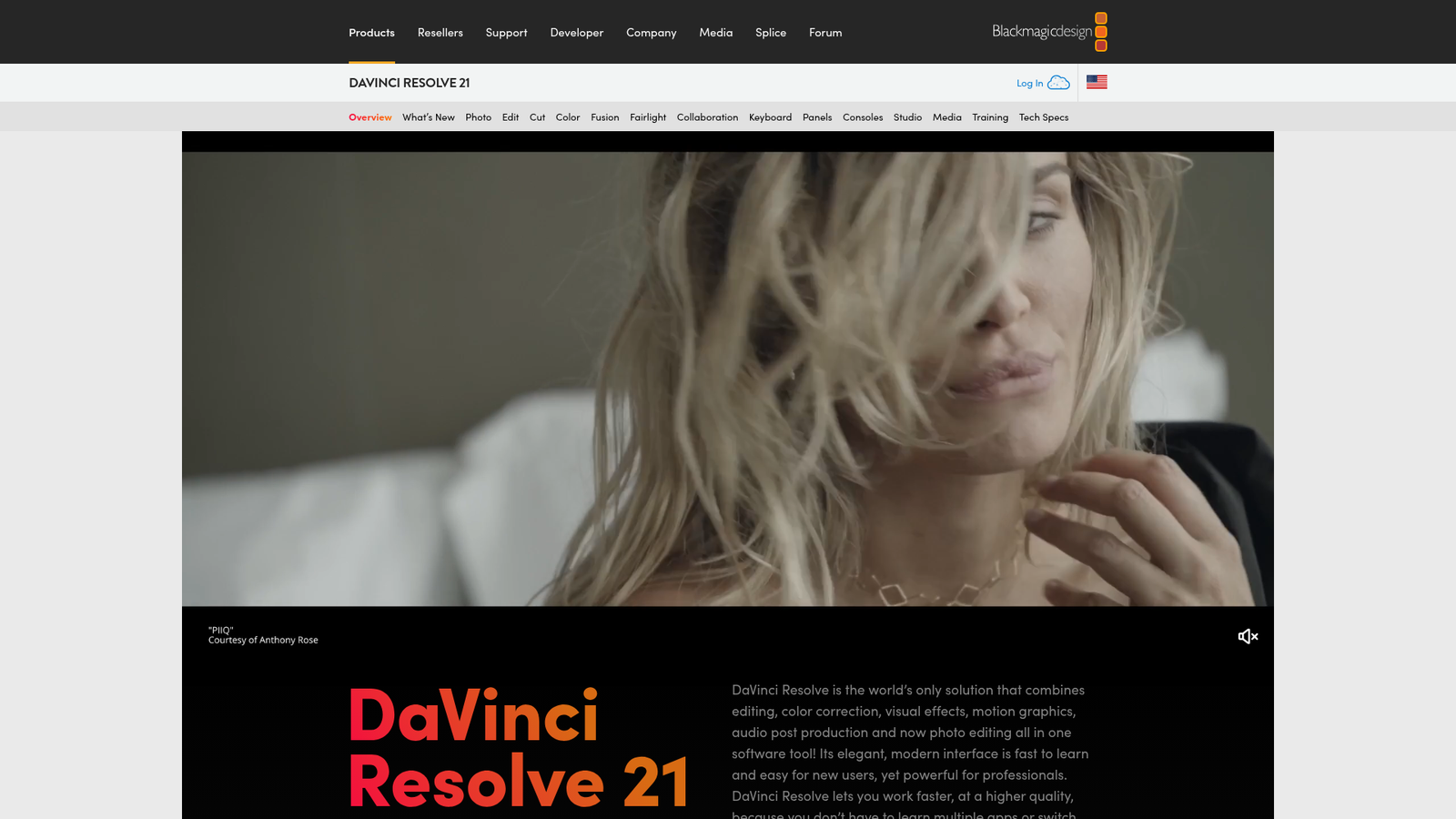 DaVinci Resolve - Homepage Screenshot