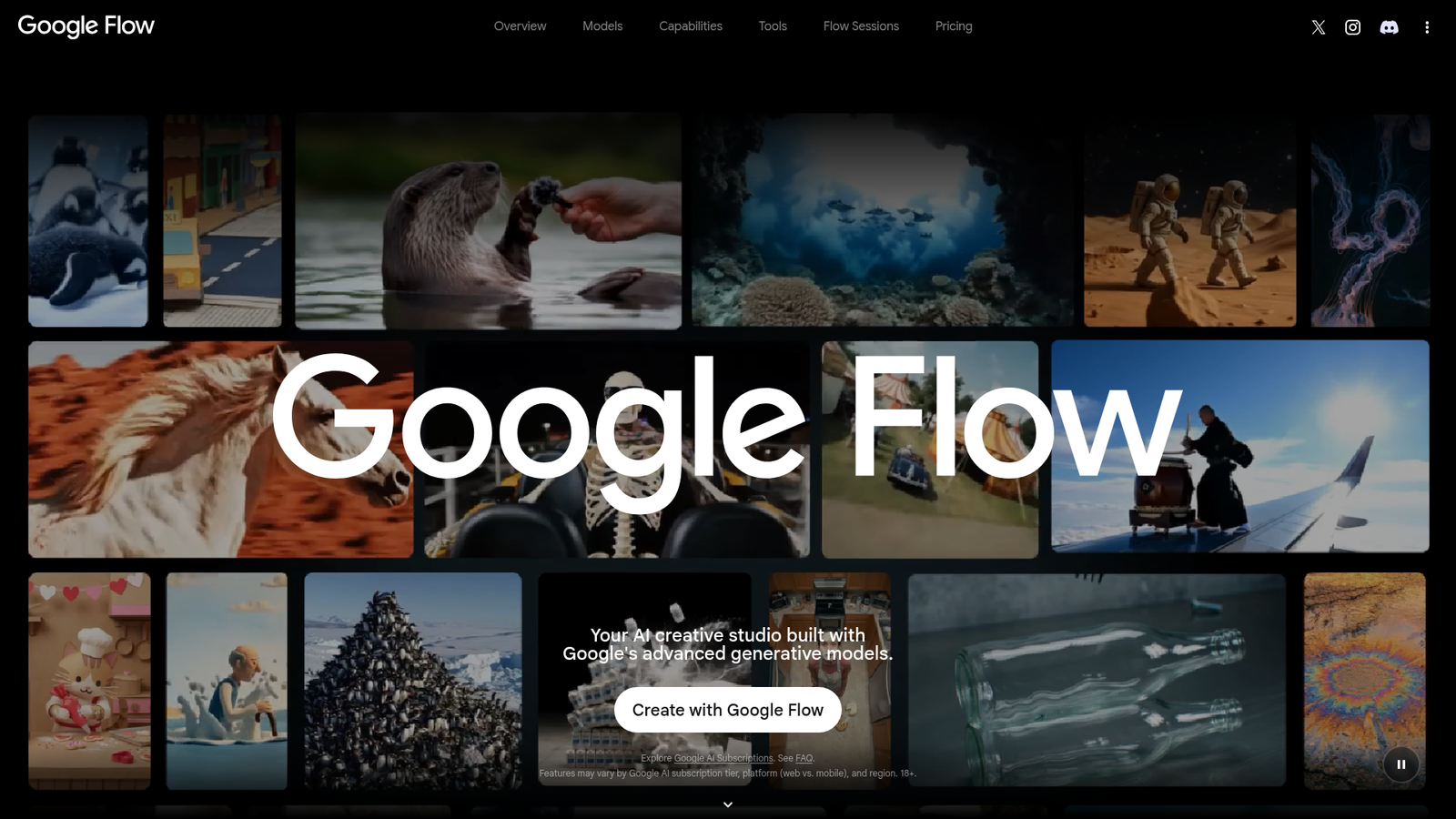 Google Flow - Homepage Screenshot