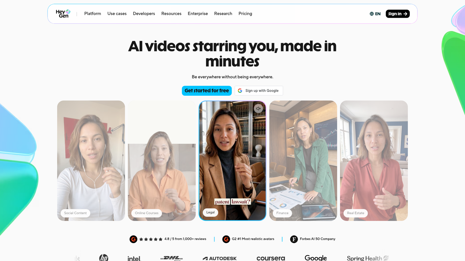 HEYGEN - Homepage Screenshot