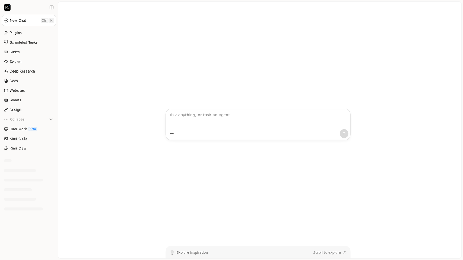 Kimi - Homepage Screenshot