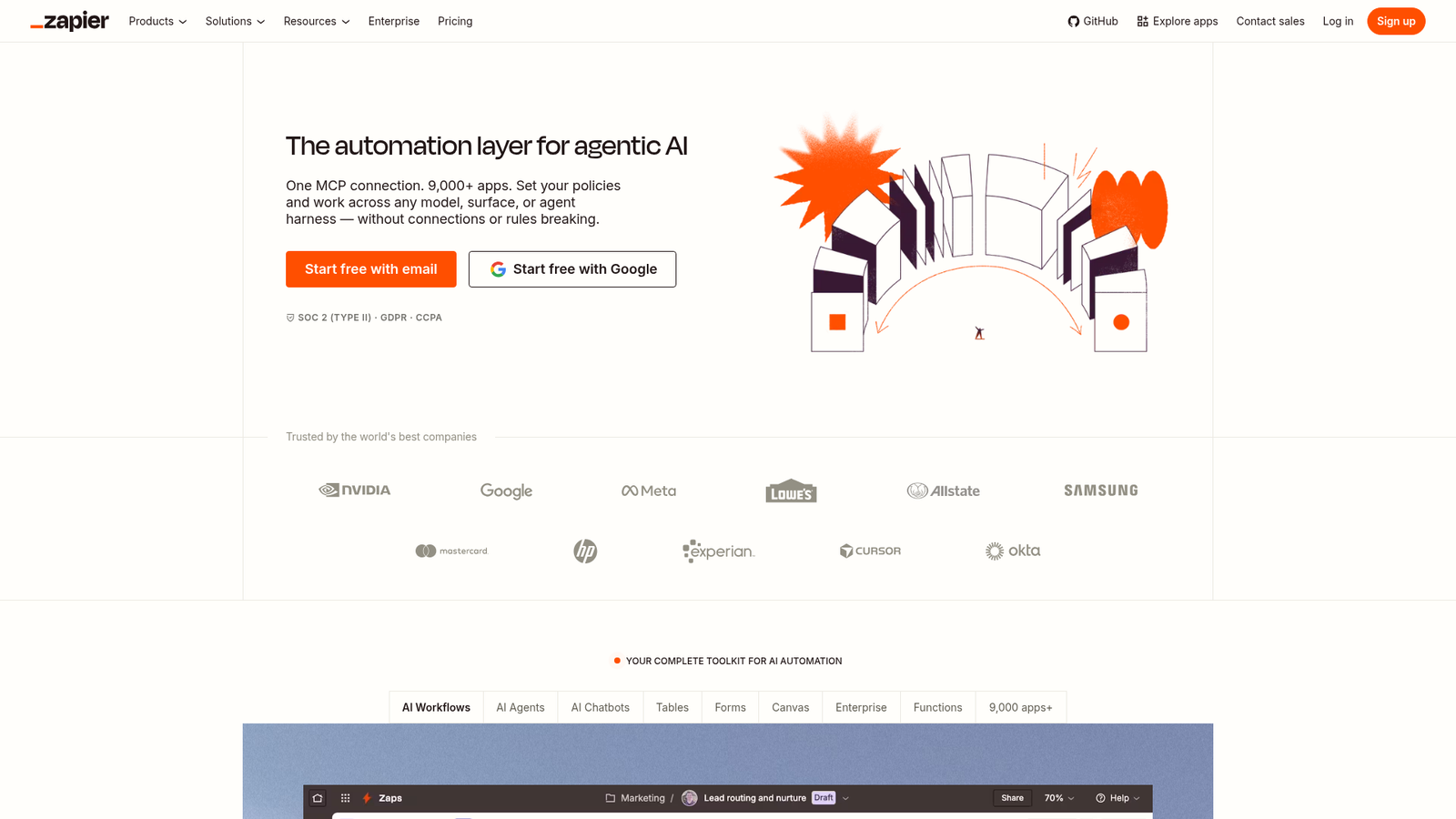 Zapier - Homepage Screenshot